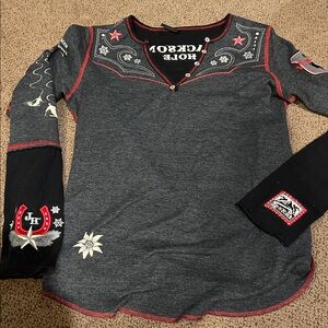 Alp-n-Rock Jackson Hole 3 small medium Long Sleeve Après Shirt embroidered